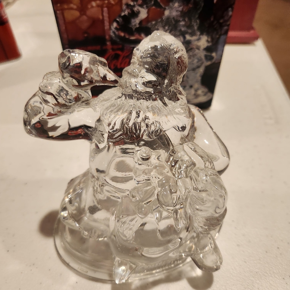 Coke-Cola Clear Glass Santa Claus Figurine
